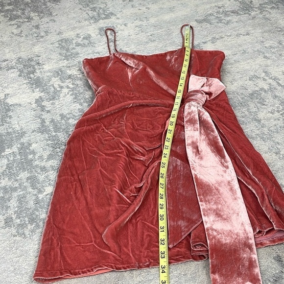 NWT Cinq a Sept Kiki Mini Dress Sash Front Bow Velvet Rosewood Sz 8 - Picture 8 of 14